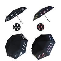 Parapluie pliant classique de voyage, 21 pouces, cadre robuste, coupe-vent, ouverture et fermeture manuelle, changement de couleur