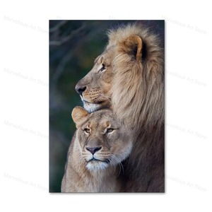 Images d'art mural d'<span class=keywords><strong>animaux</strong></span> modernes affiches de lion <span class=keywords><strong>noir</strong></span> <span class=keywords><strong>et</strong></span> <span class=keywords><strong>blanc</strong></span> imprimées sur toile pour la décoration de la maison du salon - Product Image 4