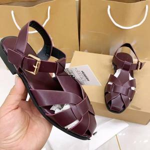 Sandalias Romanas Planas Tejidas Estilo Coreano para Mujer, Tendencia de Moda Otoñal, Cierre Deslizante, Estilo Informal para Exteriores - Product Image 5