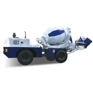 China Mini 4 Wielaandrijving 1.2 M3 1.6m3 1.6 Cbm Gelede Compacte Goedkope Mobiele Zelfladende Betonmixer Fabriek