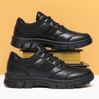 Chaussures de travail décontractées pour hommes, toutes noires, solides, imperméables, antidérapantes, respirantes, résistantes à la saleté, pointures 39-46