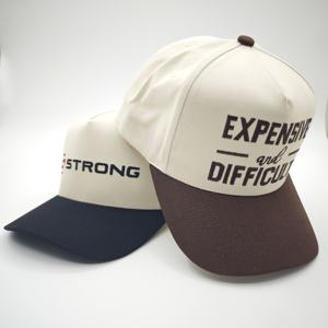 Custom Logo Embroidered Oxford Dobby Curved Brim a Frame Sport 5 Panel Two Tone Baseball <b>Hat</b> - Product Image 6