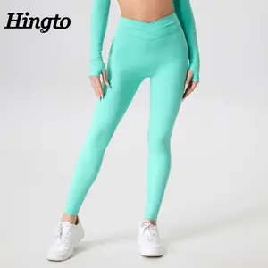 2024 Yoga Pants Stretch Leggings Custom Quick Dry Gym Leggings For Women V Waist Fitness High Quality Workout Leggings For Women