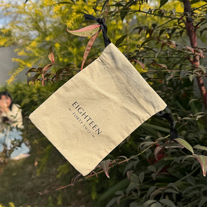 Sac à cordon en coton biologique avec logo personnalisé, certifié GOTS, recyclable, pour cadeaux - Product Image 6