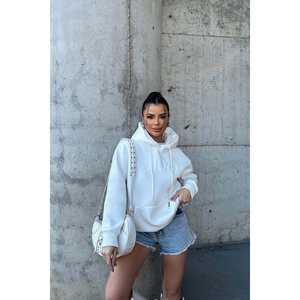 Sudadera con Capucha Bordada Eyyo Blanca para Mujer - Product Image 3