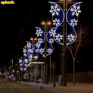 Uplumin Led Outdoor Christmas Hanging Snowflakes Decorations Street Lamp Post