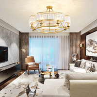 Lustre suspendu pour salon, chambre, villa JYLIGHTING, style moderne américain, luxe, LED, cristal, métal, rectangle, industriel