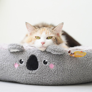 Cartoon Animal Series Pet <b>Bed</b> Mats Round Soft Cat <b>Bed</b> All Seasons Hand Wash Polyester Fiber Fill - Product Image 2