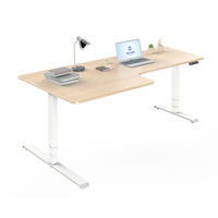 JIECANG Bureau à domicile moderne extensible à 3 pieds en forme de L Bureau à hauteur réglable en coin