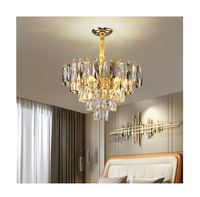 Lampe suspendue à faisceau large 360° pour salon, chambre et salle à manger d'hôtel, lustre moderne de luxe en cristal, garantie 2 ans