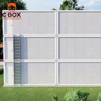 Cbox Maison Conteneur Mobile Préfabriquée Moderne à 3 Étages, Modulaire, en Panneaux Sandwich, pour Bureau, Hôtel, Dortoir et Logement