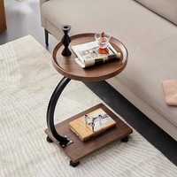 Table de chevet mobile moderne avec étagère de rangement, panneau en bois, meubles de salon, table de chambre à coucher, bois de salon
