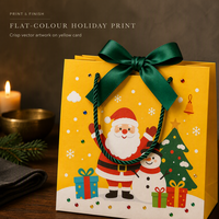 Sac cadeau en papier kraft personnalisé avec logo OEM, poignée en papier torsadé et nœud en ruban de satin pour impression couleur et commande en gros