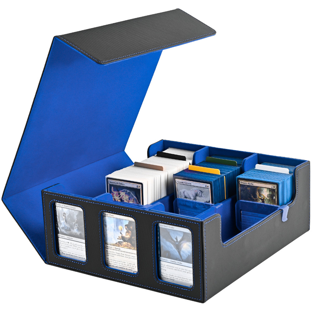 Juzi Custom 3 Row Card Deck Box with Commander Display Magnetic