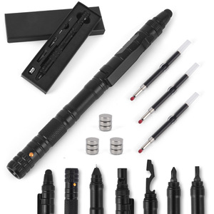 Venta al por mayor <span class=keywords><strong>9</strong></span> en 1 multifunción equipo de <span class=keywords><strong>camping</strong></span> pluma autodefensa pluma táctica con logotipo grabado - Product Image 4