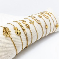 Gelang & Cincin Wanita Kevlar Anti-Luntur Serbaguna dengan Batu Alam Model Cina High Sense SH0020009-24
