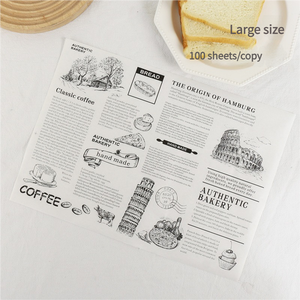 Boîte à gâteau en papier carré assorti Hambourg Enduit de sucre Beurre Burger Emballage Imprimé Papier sulfurisé - Product Image 6