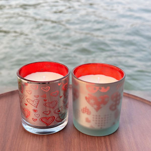 Nuevo diseño personalizado de lujo en forma de corazón tarros de velas rojo San Valentín plata velas perfumadas amor tema hechizo velas a granel - Product Image 5