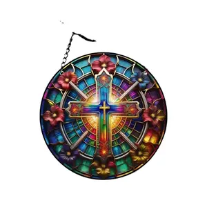 3D Cross Window Hanging, Hanging Pendant Suncatcher For Window Home Decor, Cross Gift For Blessing, Prayer, Love, Faith