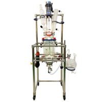 Réacteur en verre à enveloppe filtrante de 1L, 2L, 3L, 5L pour synthèse chimique avec moteur CC et déflecteurs annulaires
