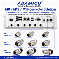 Connecteur d'aviation M12 moulé par injection, 4 broches, mâle, pour capteur, avec câble de raccordement, étanche, contact en cuivre plaqué or, directement de l'usine