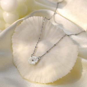 Stainless Steel Flower Pearl Necklace For Women Gold Plated O Chain Everyday Wear - Product Image 2