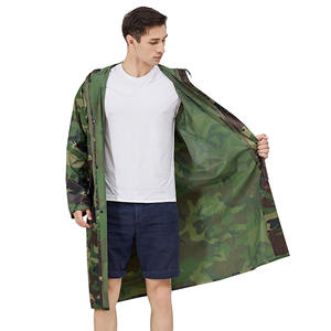 Abrigo Impermeable Largo de Doble Capa con Diseño de Cremallera y Botones, Camuflaje Transfronterizo, para Adultos, 800g - Product Image 3