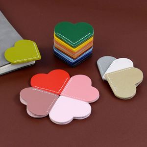 Wholesale PU Leather Heart <b>Bookmarks</b> Corner Colorful Page Book Marks for Women Cute Leather <b>Bookmark</b> for Readers - Product Image 1