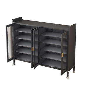 Mueble zapatero moderno minimalista de acero, a prueba de polvo, de varias capas, para recibidor, mueble de almacenamiento para sala de estar, diseño independiente. - Product Image 4