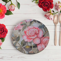 Assiette de présentation Xiangjin, vente chaude, moderne, en plastique, peinte à la main, 13 pouces, vaisselle élégante pour mariages, festivals, fêtes, table