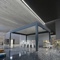 SINGOEntièrement automatique persiennes toit étanche Pergola aluminium aluminium MDF rétractable Flips moderne extérieur quatre saisons configuration