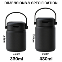 FAYREN - Thermos alimentaire en acier inoxydable 304 - Contenant isotherme portable - Anti-fuite - Pour les voyages en plein air