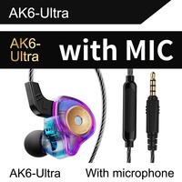 Écouteurs intra-auriculaires sportifs QKZ AK6-Ultra avec chipset, basses ultra profondes, moniteur HIFI, contrôle filaire, port 3,5 mm, IPX5