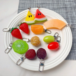 Fashion PVC Plastic Eco-friendly Simulation Fruit Keychain Realistic Strawberry Bag Pendant - Product Image 2