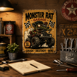 Para Venta al por Mayor: Póster Metálico Decorativo de Rat Fink, Letrero de Pared de Hierro, Decoración para Garaje o Cuarto de Hombre, Regalo para el Día del Padre y Año Nuevo - Product Image 2