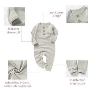 Jumpsuit bayi katun organik lembut alami dari 20 buah Jumpsuit 100% Romper katun organik bayi - Product Image 4
