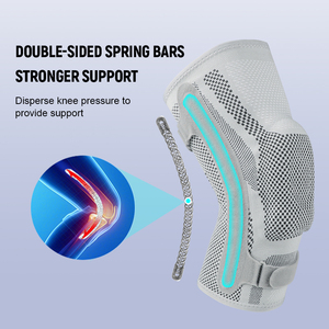 Genouillère de sport à double compression avec sangle rotulienne, genouillère professionnelle à ressort avec stabilisateurs latéraux - Product Image 3