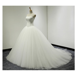 Robes de mariée NDB10327, style français, <span class=keywords><strong>bustier</strong></span> en dentelle, <span class=keywords><strong>robe</strong></span> à épaules dénudées, <span class=keywords><strong>princesse</strong></span>, tube top - Product Image 6