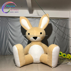 Custom cute inflatable cartoon rabbit character fur rabbit <span class=keywords><strong>animal</strong></span> model - Product Image 4