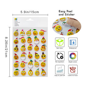 Funny Meme Emoticon Sticker Sheet Vinilo personalizado PVC Puffy Epoxy Emojis Sticker - Product Image 3