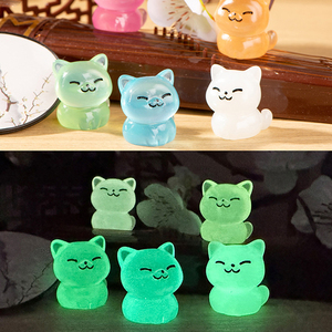 Adornos de Resina Ecológicos con Temática Kawaii en <span class=keywords><strong>3D</strong></span>, Decoraciones Luminosas de Gatitos de Dibujos Animados para Escritorio y Coche - Product Image 4