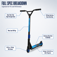 Nouveau Stunt Scooter 360 Degrés Freestyle Kids Kick Scooter avec Wide Deck