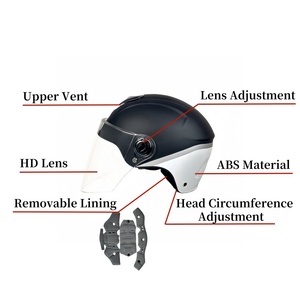 Factory <span class=keywords><strong>Outlet</strong></span> Adulto Unisex ABS Transpirable Motocicleta Media cara Casco para Racing Reemplazo - Product Image 3