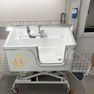 Baignoire pour <span class=keywords><strong>chien</strong></span> en acrylique durable EUR PET, facile à nettoyer, avec levage électrique, nouvelle baignoire pour animaux de compagnie en bois, grande taille - Product Image 1