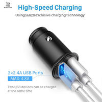 Chargeur de voiture 4.8A Fast PD USB C, bloc de charge rapide Dual Port Plug Cargador Carro Lighter Adapter for Phone