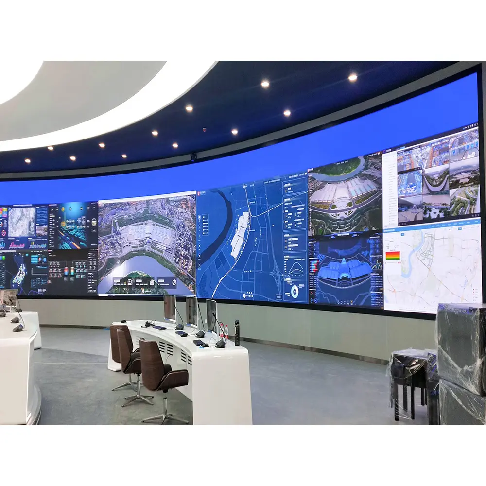 P1.2 1.2Mm P1.5 1.5Mm P1.8 1.8Mm 16:9 Cableless Connection Indoor Small Pixel Pitch Curved Led Video Wall Screen Display