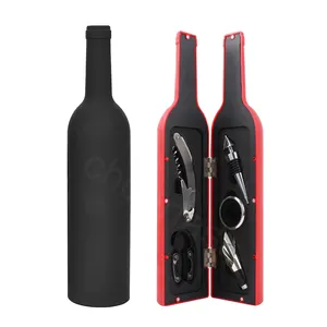 Great Wine Corkscrew Screwpull Accessories Kit And Drink Stickers Wine Set Bottle Shaped And Wine Set With 5 Pieces Accessories