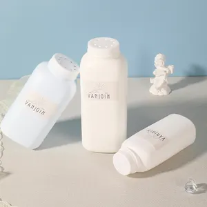 Leere 100ml 150ml HDPE-Plastik-Baby-Talkum puder flasche mit Siebs chraub deckel, 2 Unzen Schwarz-Weiß-Talkum puder verpackung