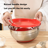 Ensaladera de Acero Inoxidable Colorida con Tapa Hermética, Portátil, Apta para Alimentos, Duradera, Apilable, para Uso en la Cocina, Venta al por Mayor