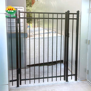 Clôture de sécurité de cour Tube carré en acier corten enduit de poudre noire E-Coating Tubulaire en <span class=keywords><strong>fer</strong></span> <span class=keywords><strong>forgé</strong></span> pour mur de délimitation - Product Image 2